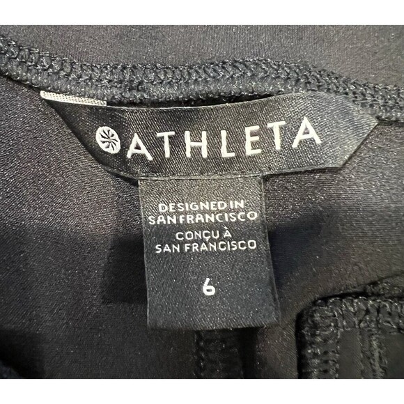 Athleta Women’s Endless Satin Side Stripe Pant in Black Pockets size 6 - Picture 5 of 7